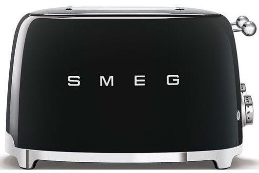 Smeg 4 Slice Glossy Black 50's Retro Style Toaster - TSF03BLSA