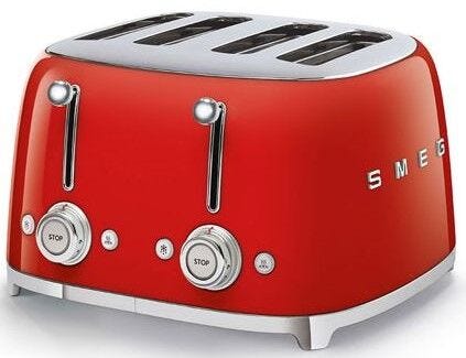 Smeg 4 Slice Fiery Red 50's Retro Style Toaster - TSF03RDSA