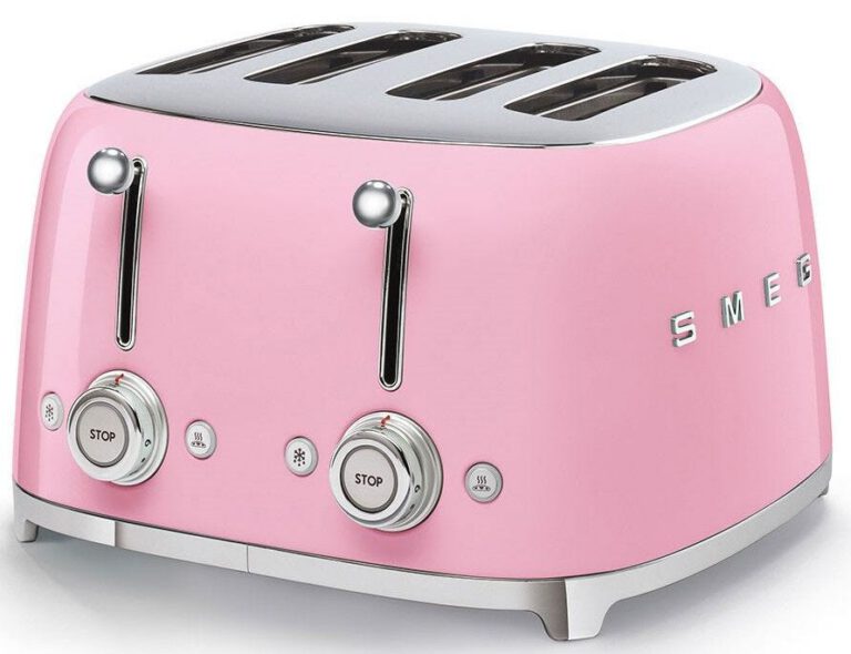 Smeg Pink Retro 4 Slice Square Toaster - TSF03PKSA