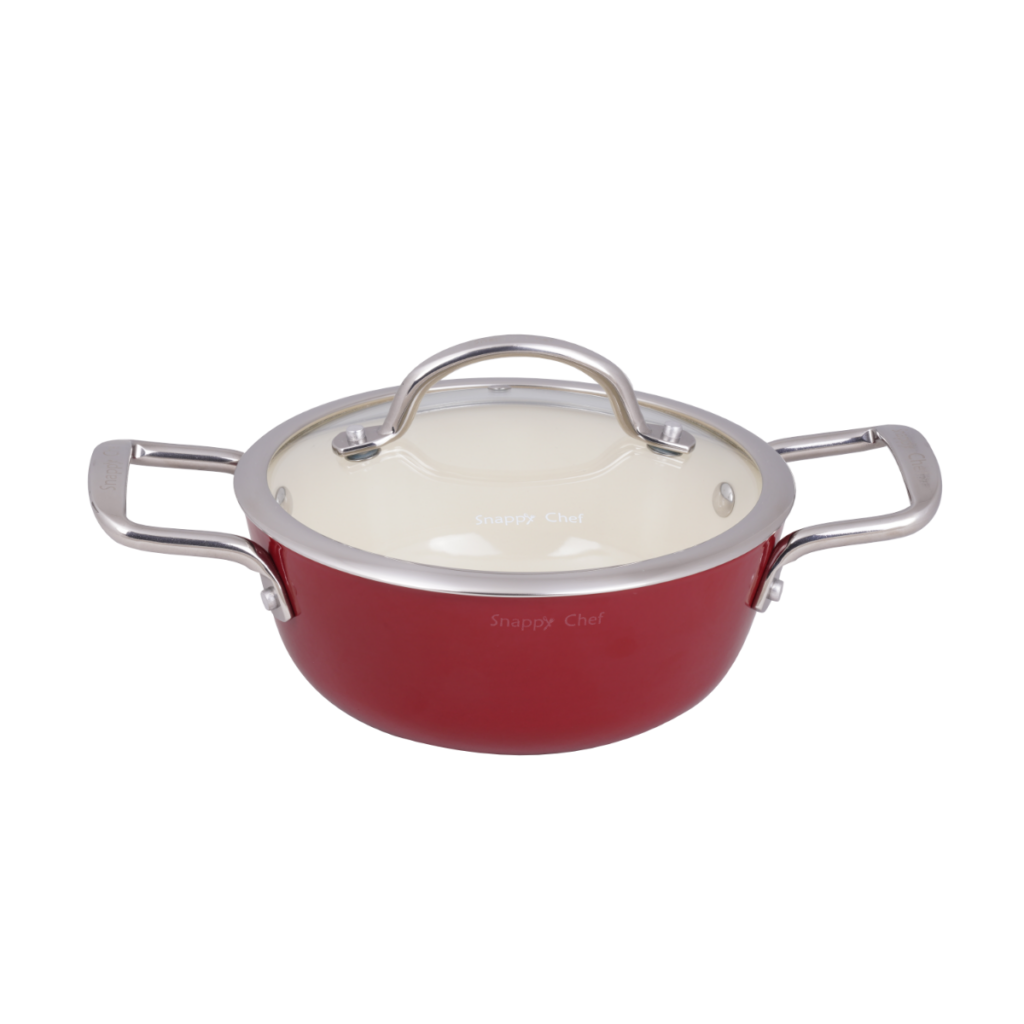 Snappy Chef 20cm Red Superlight Cast Iron  Casserole - CICA020
