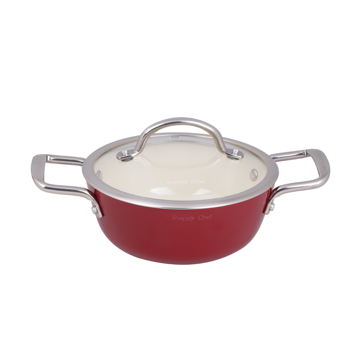 Snappy Chef 20cm Red Superlight Cast Iron  Casserole - CICA020