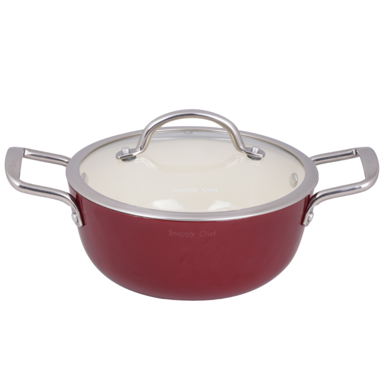 Snappy Chef 22cm Red Superlight Cast Iron Casserole - CICA022