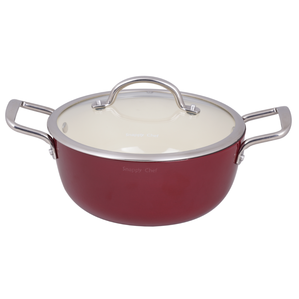 Snappy Chef 24cm Red Superlight Cast Iron Casserole - CICA024