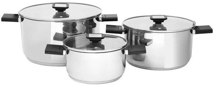 Salton 6 Piece Stainless Steel Stackable Pot Set - SSCP6