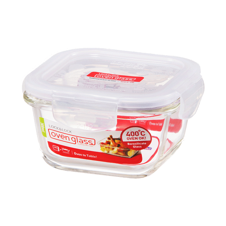 Legend 300ml White LocknLock Euro Glass Square Container - LLG205