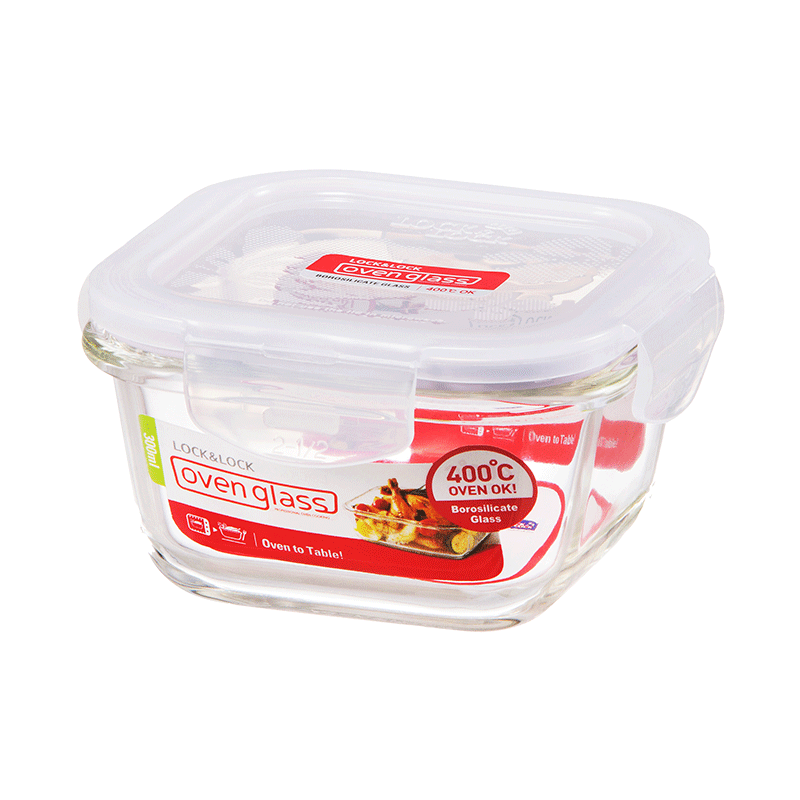 Legend 300ml White LocknLock Euro Glass Square Container - LLG205