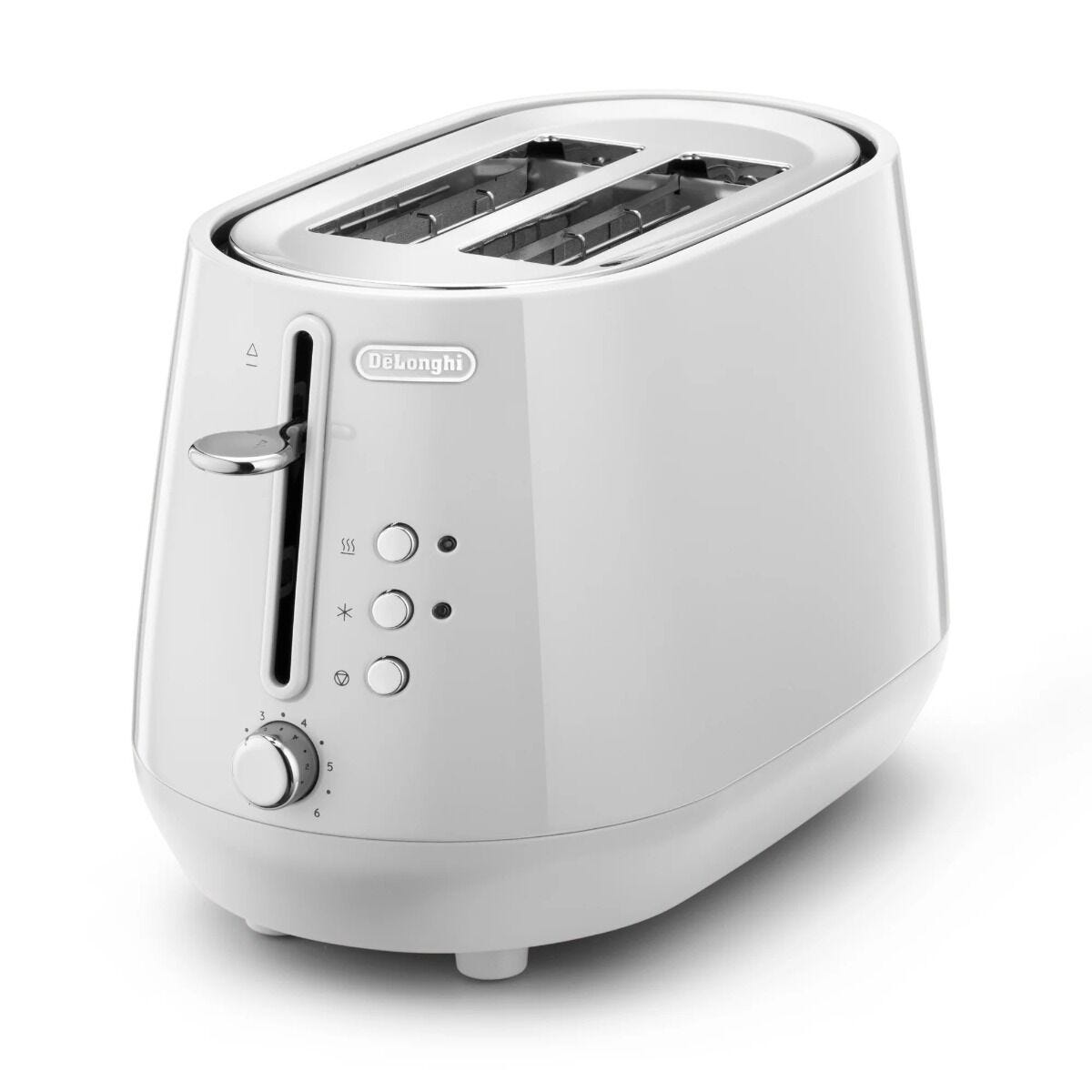 Delonghi White Eclettica 2 Slice Toaster - CTY2103.W