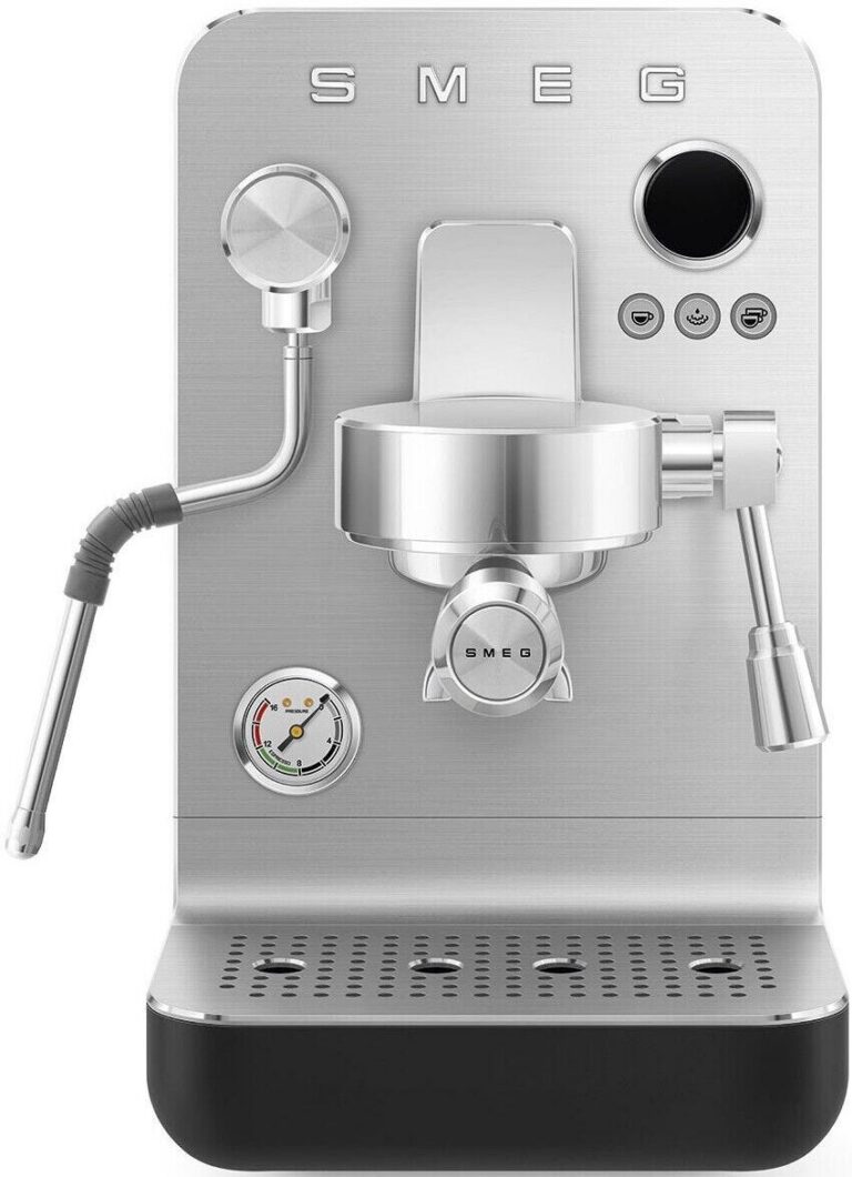 Smeg Matt Black Espresso Manual Coffee Machine - EMC02BLMEU
