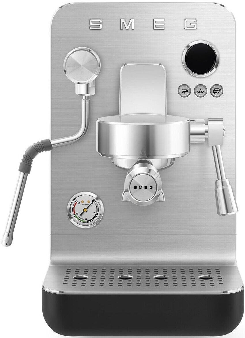 Smeg Matt Black Espresso Manual Coffee Machine - EMC02BLMEU