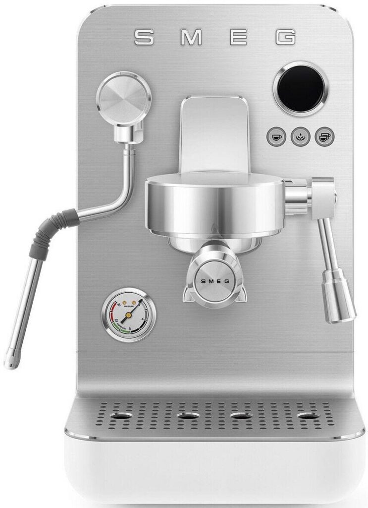 Smeg Matt White Espresso Manual Coffee Machine - EMC02WHMEU