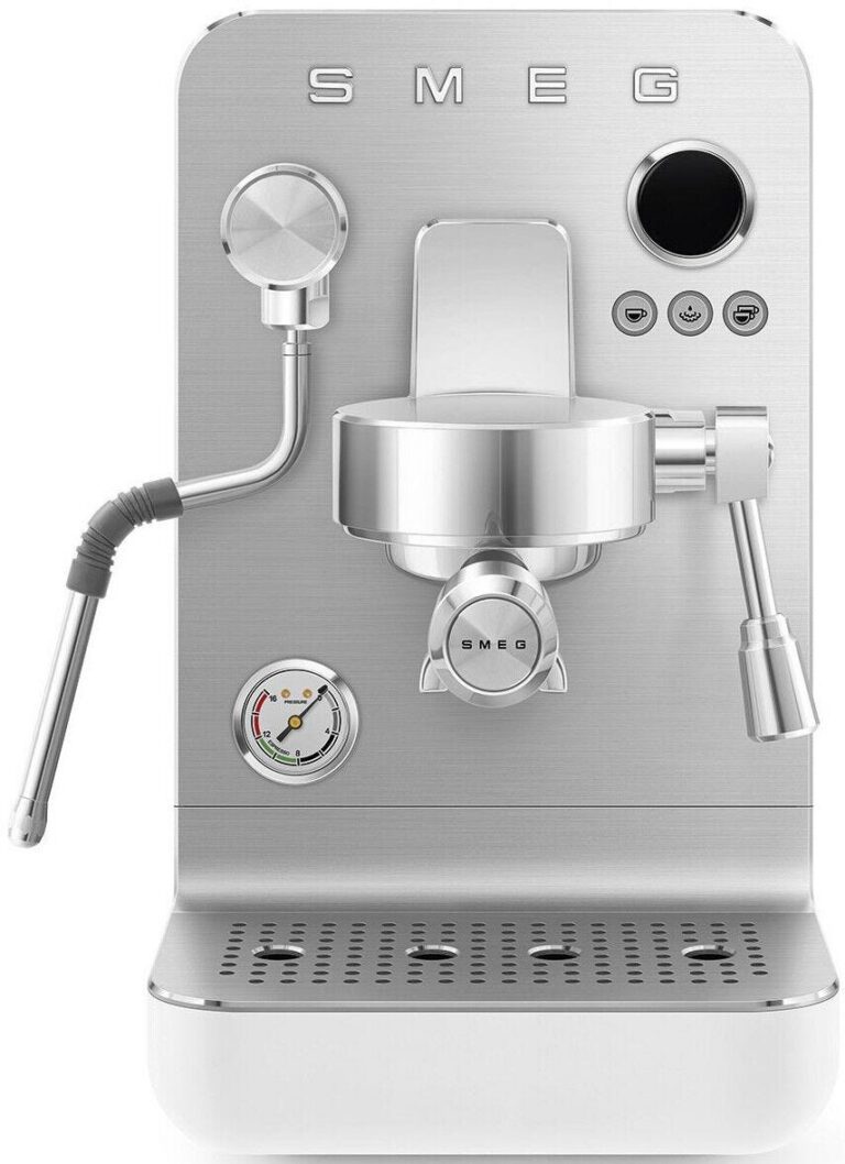 Smeg Matt White Espresso Manual Coffee Machine - EMC02WHMEU