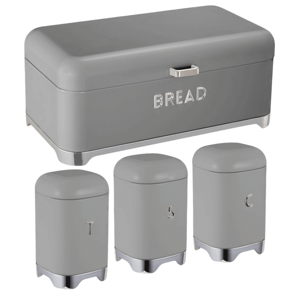 Deluxe Grey With Silver Base Bread Bin - CH725