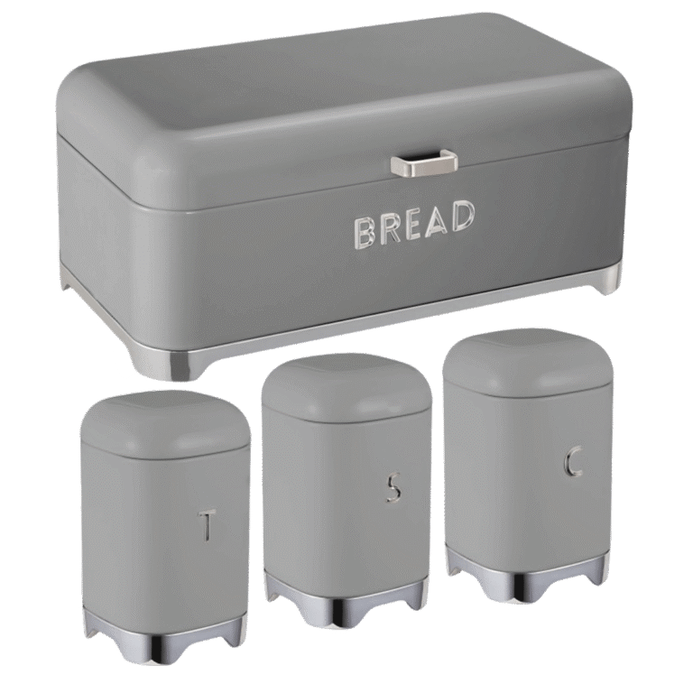 Deluxe Grey With Silver Base Bread Bin - CH725