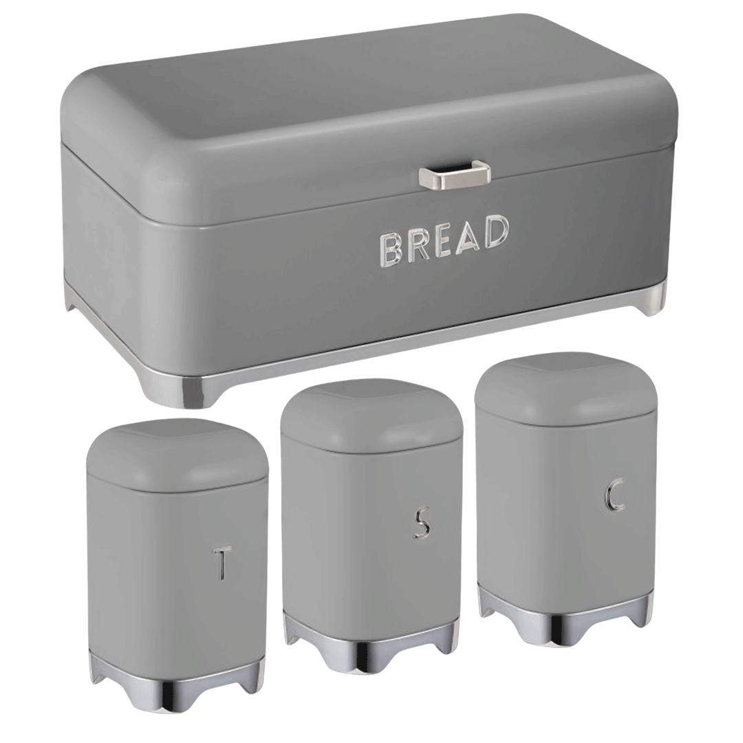 Deluxe Grey With Silver Base Bread Bin - CH725