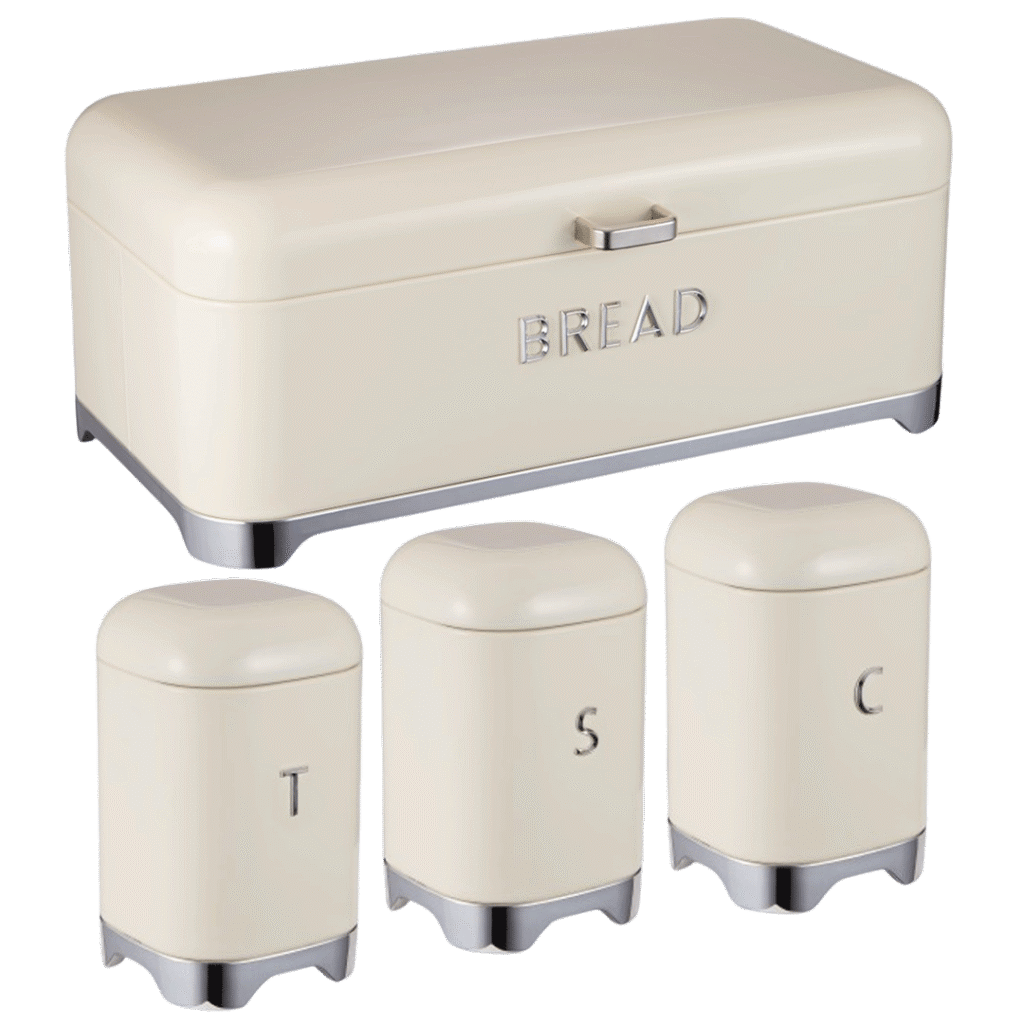 Deluxe Cream With Silver Base Bread Bin - CH889