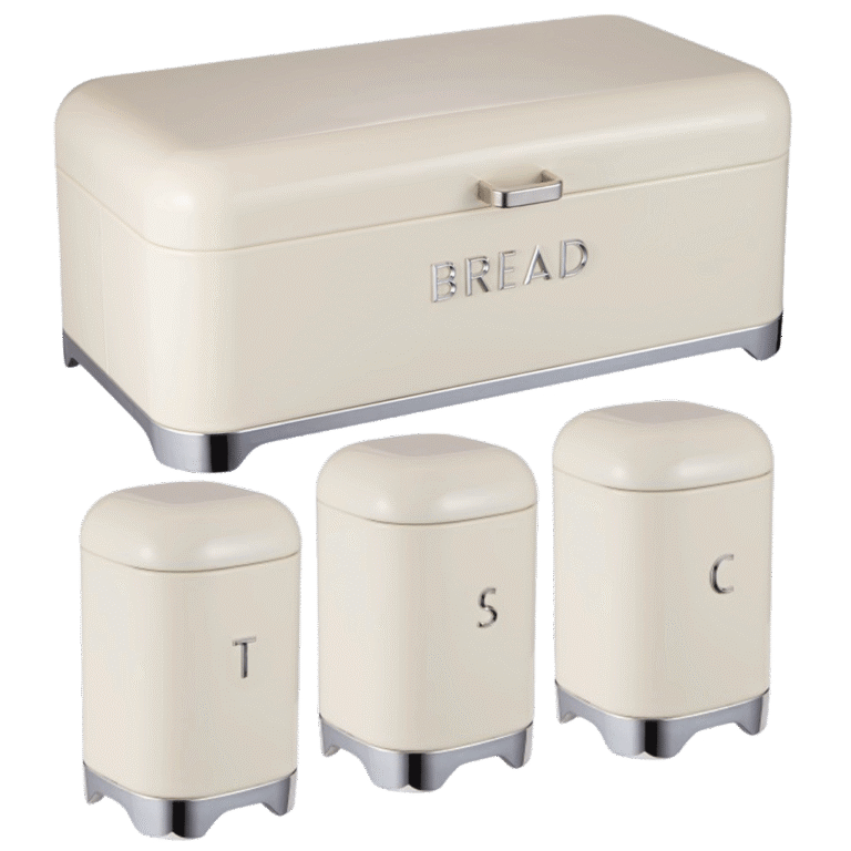 Deluxe Cream With Silver Base Bread Bin - CH889