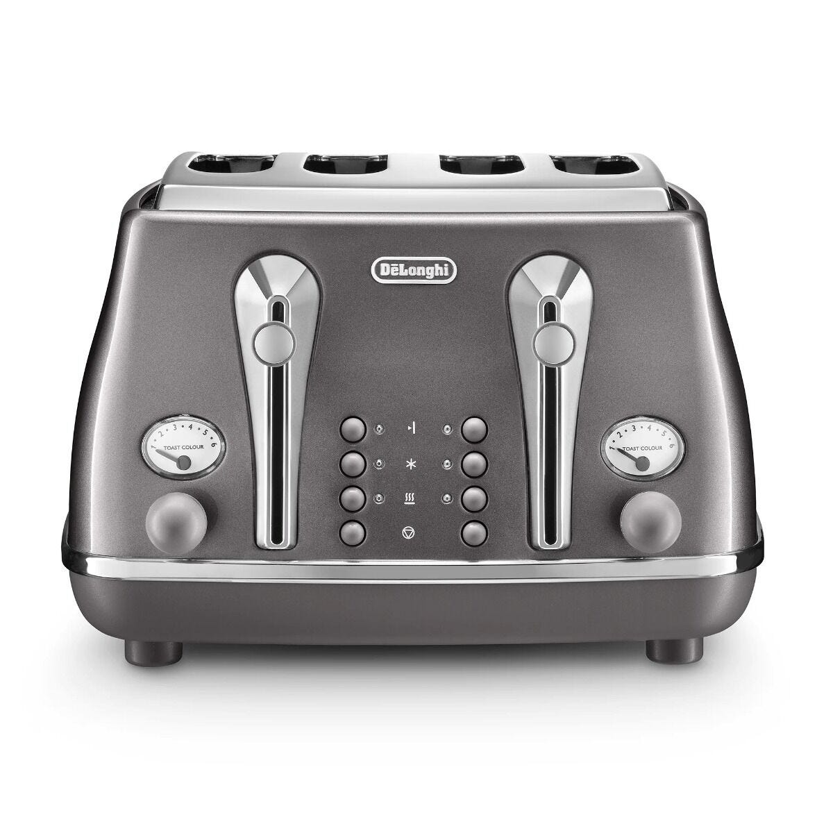 Delonghi 4 Slice Grey Icona Metallics Toaster - CTOT4003.GY