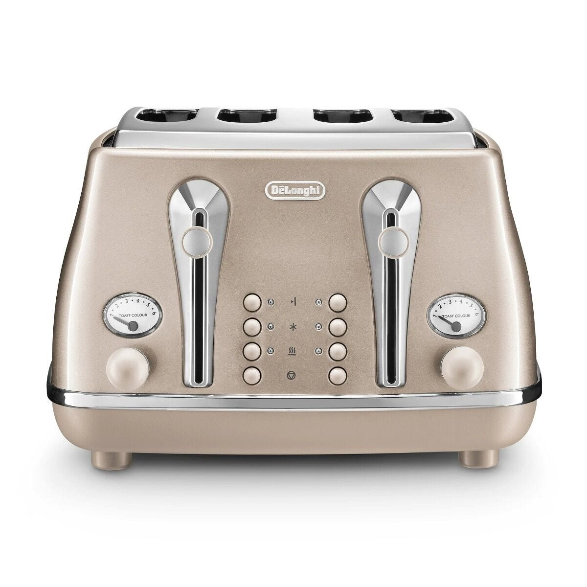 Delonghi 4 Slice Beige Icona Metallics Toaster - CTOT4003.BG