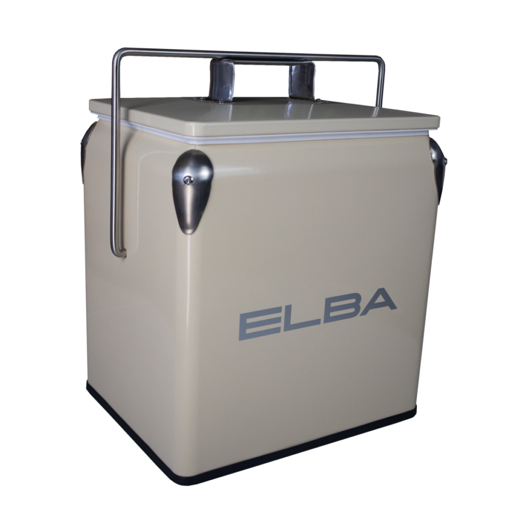 Totai 13l Cream Metal Cooler Box With Handle & Lid - 05/MCB-C