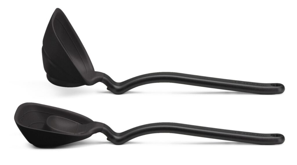 Dreamfarm Black Fladle Folds Flat Scraping Ladle - DFFA8418