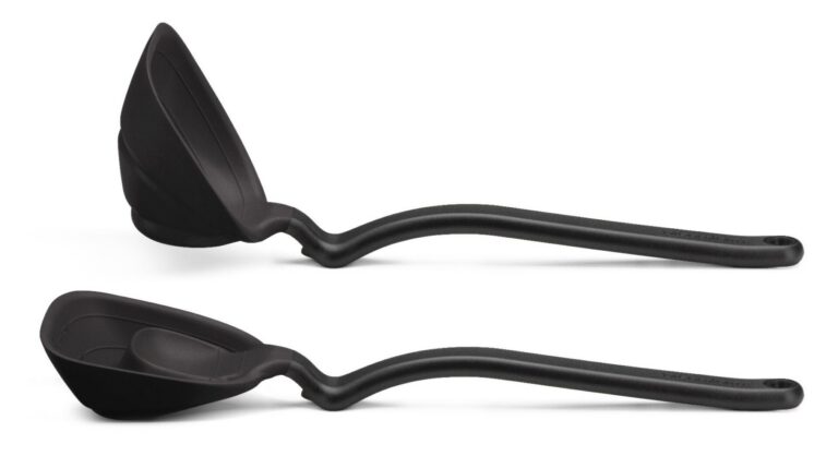 Dreamfarm Black Fladle Folds Flat Scraping Ladle - DFFA8418