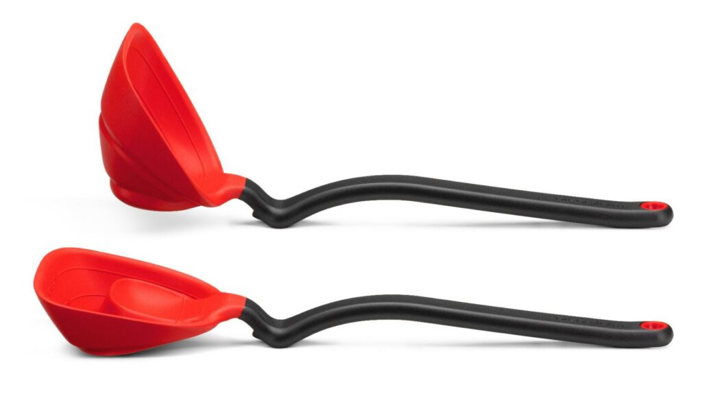 Dreamfarm Red Fladle Folds Flat Scraping Ladle - DFFA8425