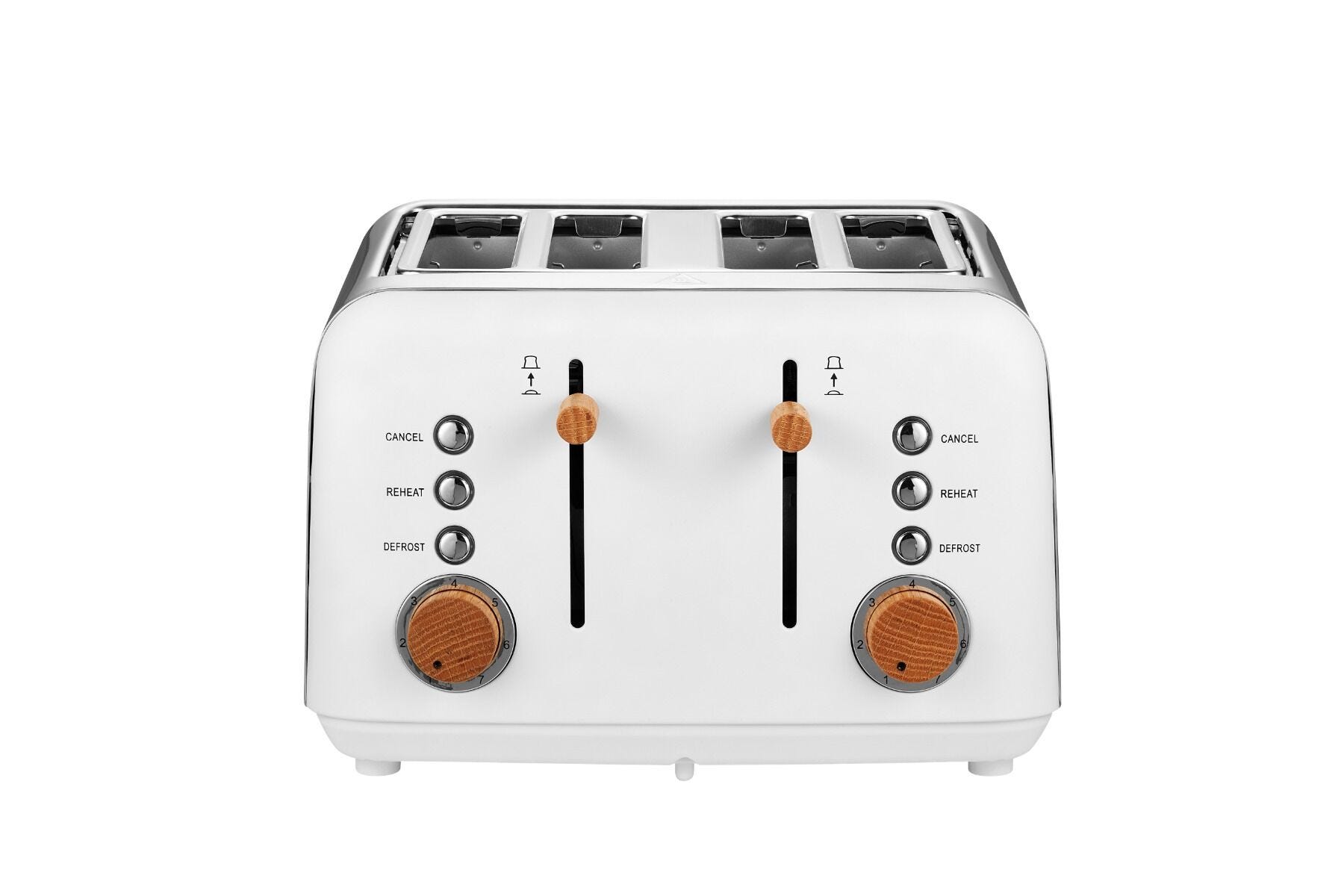Boden Stark White Stainless Steel Anson Collection 4 Slice Toaster - BS-TS401W