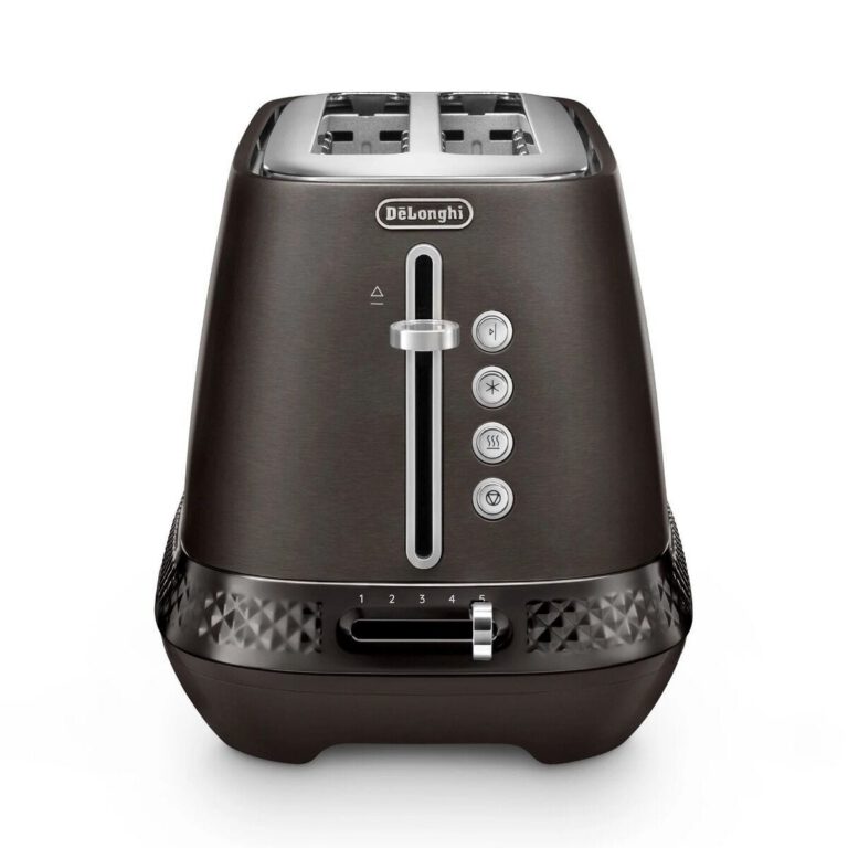 Delonghi Black Metal Diadema Long Slot 4 Slice Toaster - CTV3003.BK