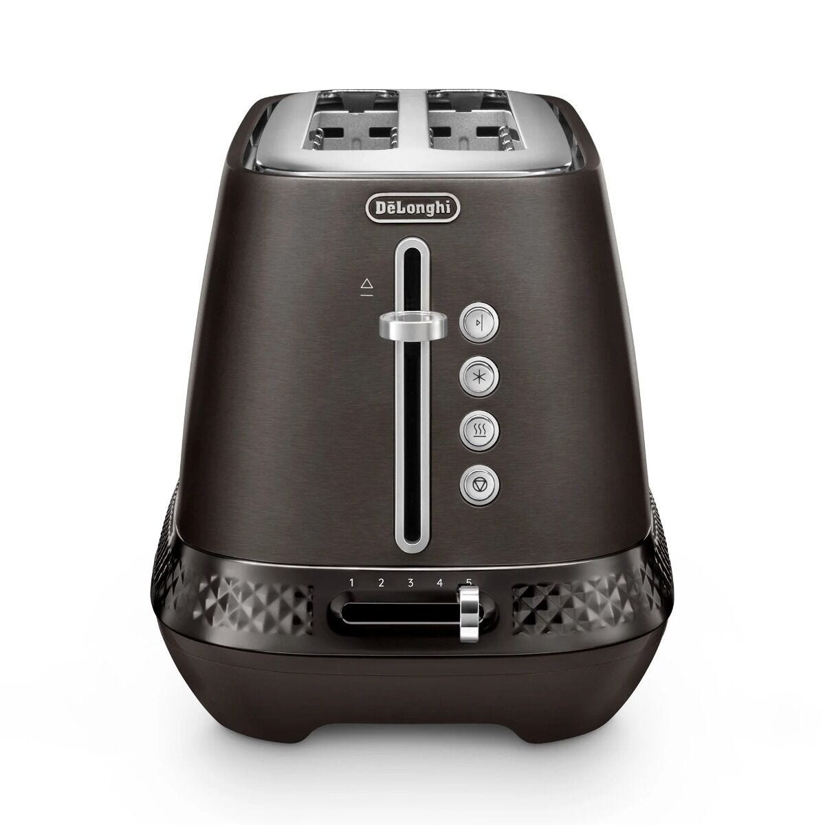 Delonghi Black Metal Diadema Long Slot 4 Slice Toaster - CTV3003.BK