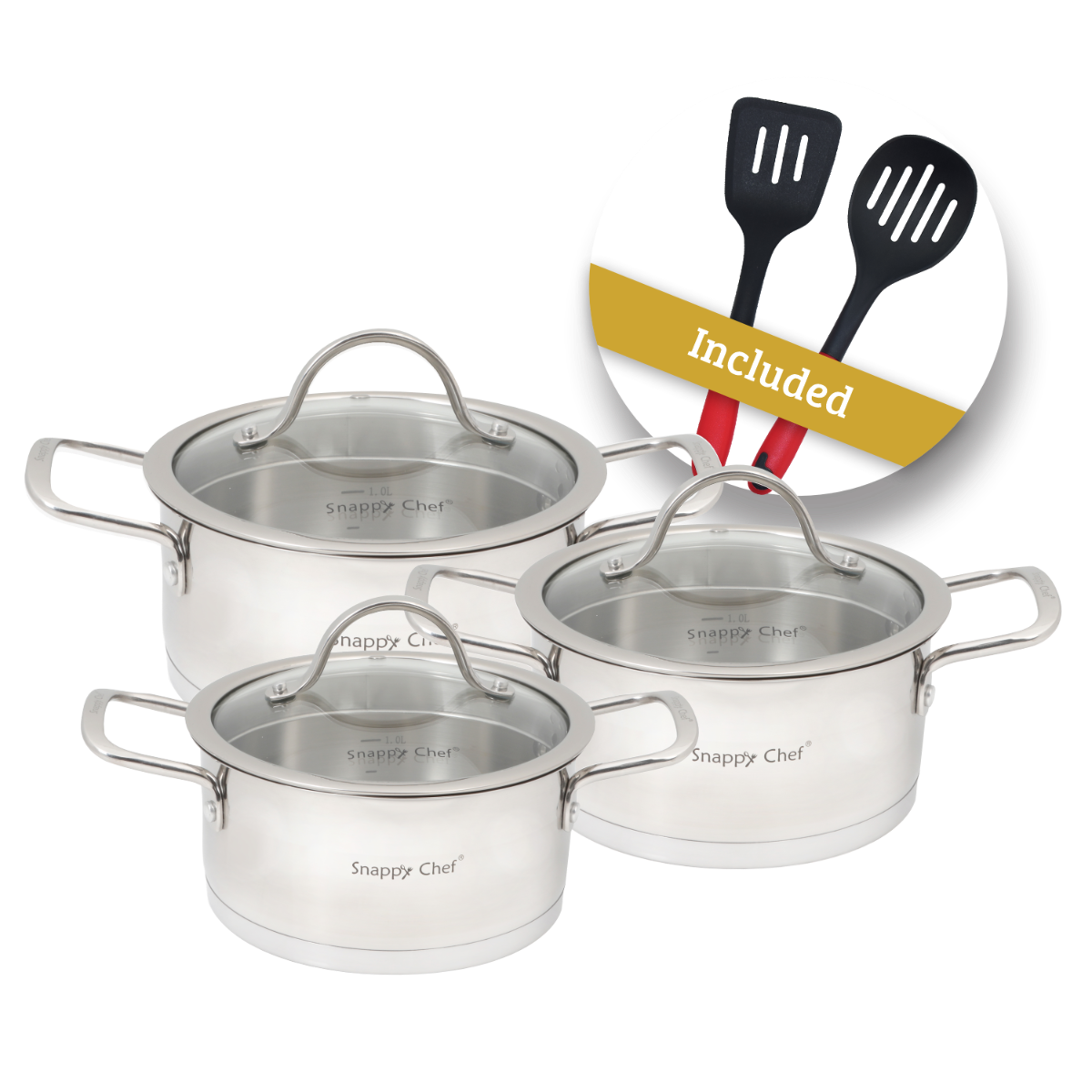 Snappy Chef 6pc Platinum Cookware Set - SSCS006